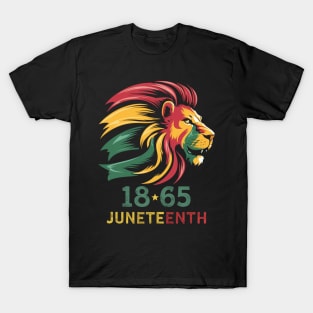 Juneteenth Men Women African American black lion 1865 king T-Shirt